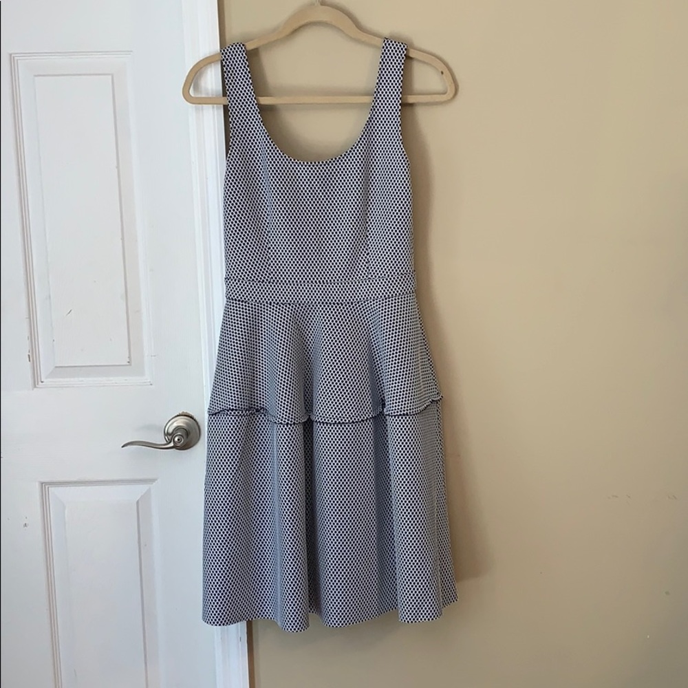 Structured blue and white dress